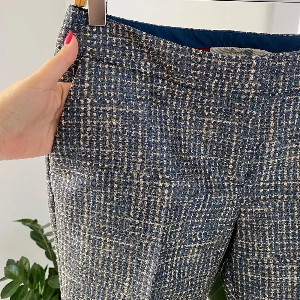 NWT BODEN WOMEN'S METALLIC TWEED BISTRO CROP TROUSERS PANTS, Size US 6R - Picture 7 of 9